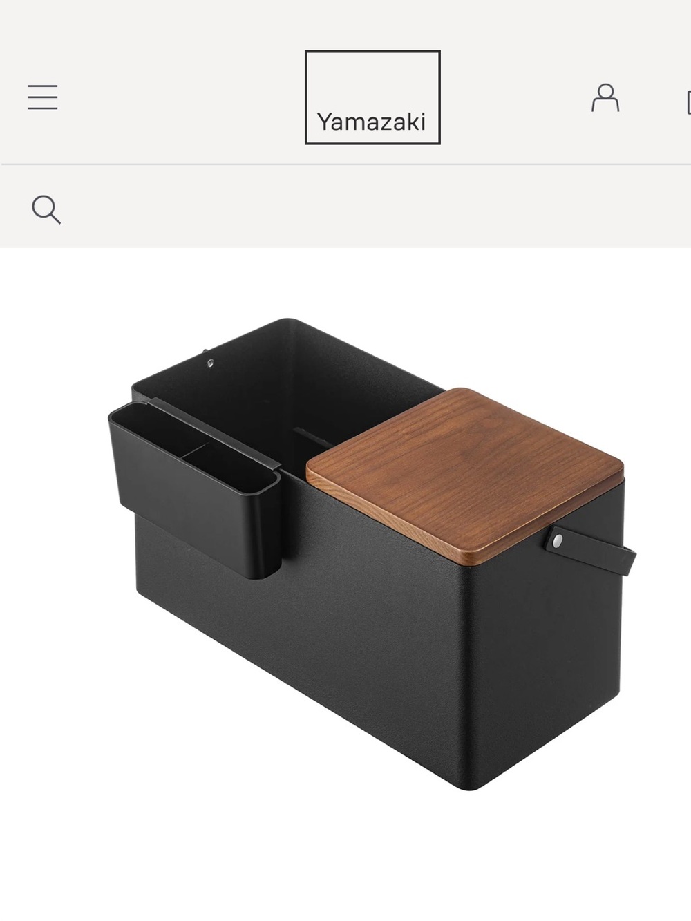 Yamazaki Makeup Holder Black and Wood